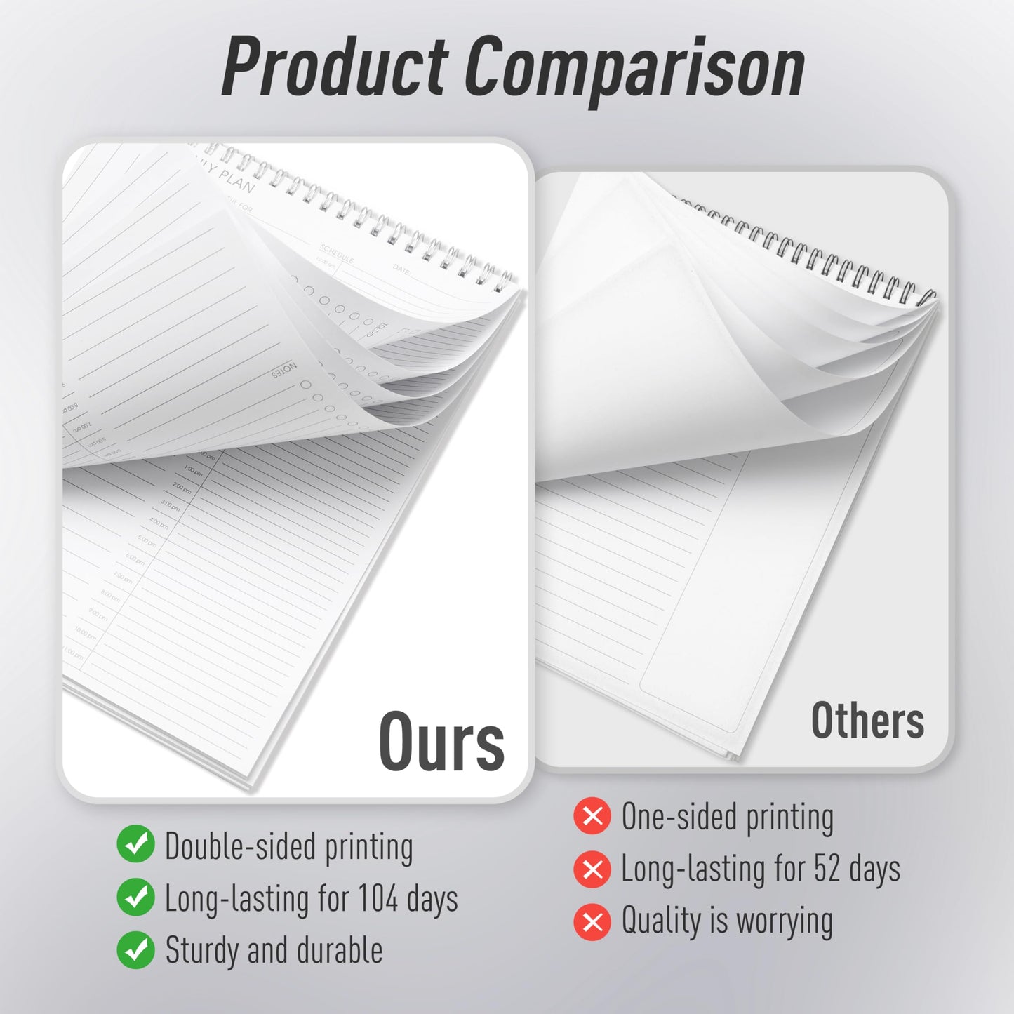 24 Hour Daily Planner - Daily To Do List for Work & Personal Life, Productivity Planner, Everyday Planner, Daily Schedule, 6.5 x 9.8