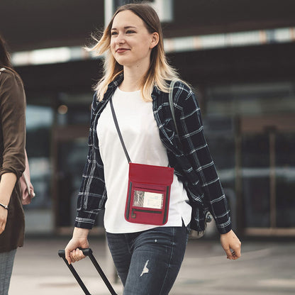 RFID Blocking Passport Holder Wallet with Neck Stash Pouch for Traveling Security Credit ID Card