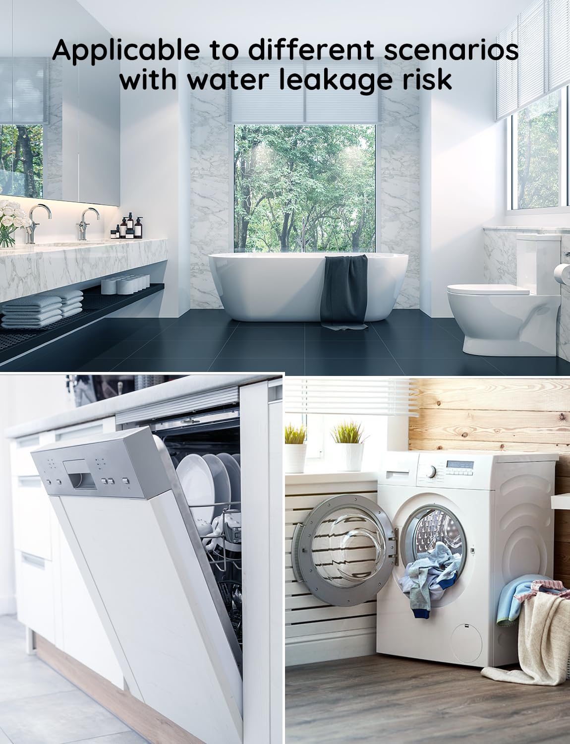 Govee Water Leak Detectors 5 Pack, 100dB Adjustable Audio Alarm Sensor, Sensitive Leak and Drip Alert, for Kitchen Bathroom Basement (Cannot Connect to Wi-Fi Directly)