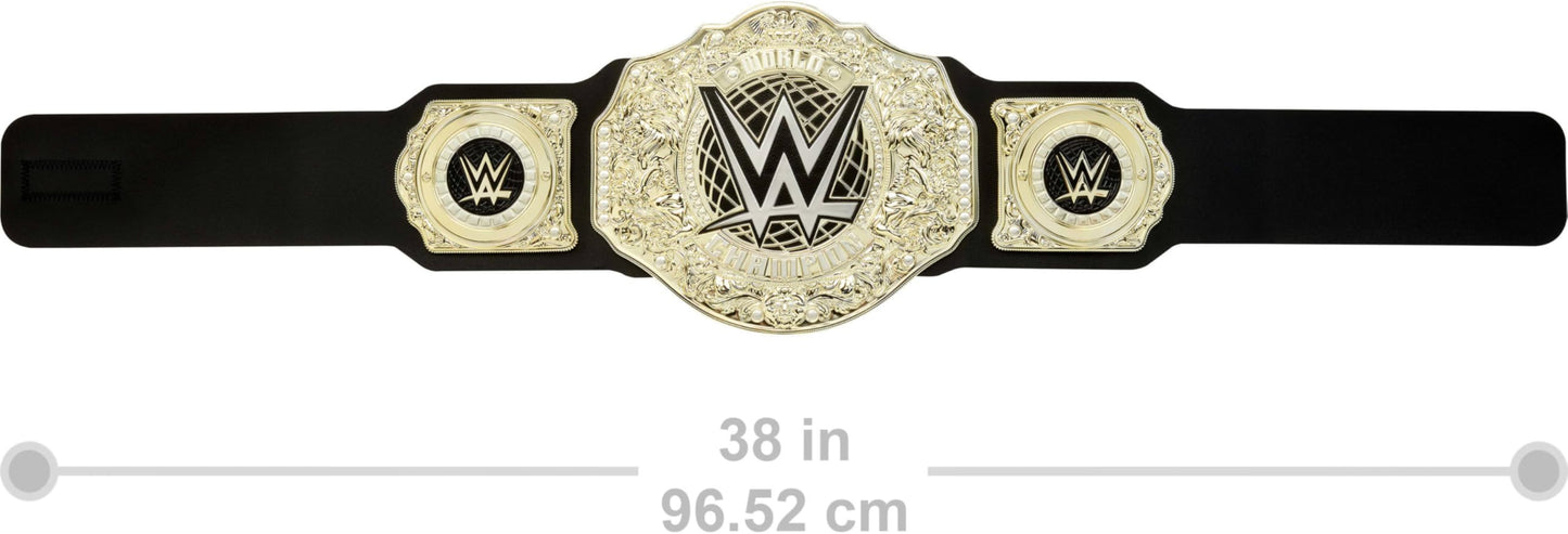 Mattel WWE Championship Title, World Heavyweight Championship Role-Play & Costume Piece, Leather-Like Belt 3+ Feet with One-Time Adjustment
