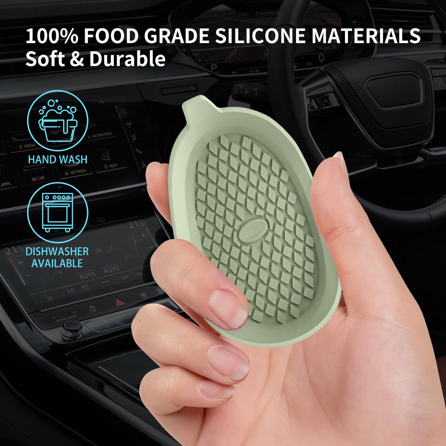 ME.FAN Car Cup Holder Coasters [4 Pack] Silicone Cups Mats, Automotive Universal Non-Slip Recessed Interior Accessories Desert Sage