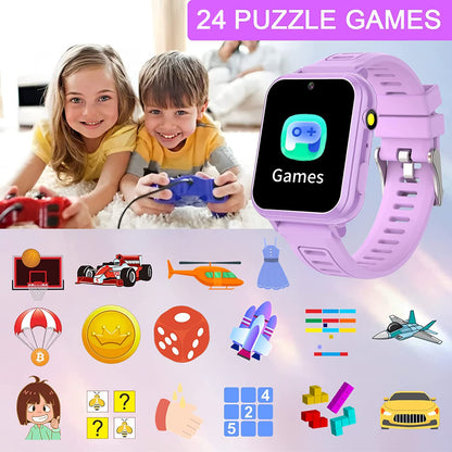 Kids Smart Watch Gift for Girls Age 3-12, 24 Games HD Touch Screen Girls Watch with Camera Video Music Player Pedometer Flashlight 12/24 hr Toys Gifts for 6 7 8 9 10 Year Old Girl Birthday Gift