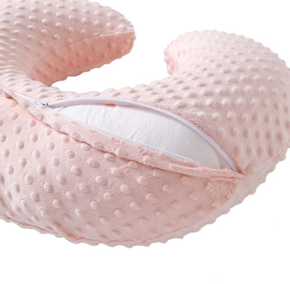 QUENESS Nursing Pillow Cover Breastfeeding Pillow Cases Plush Dot Slipcover (LightPink)