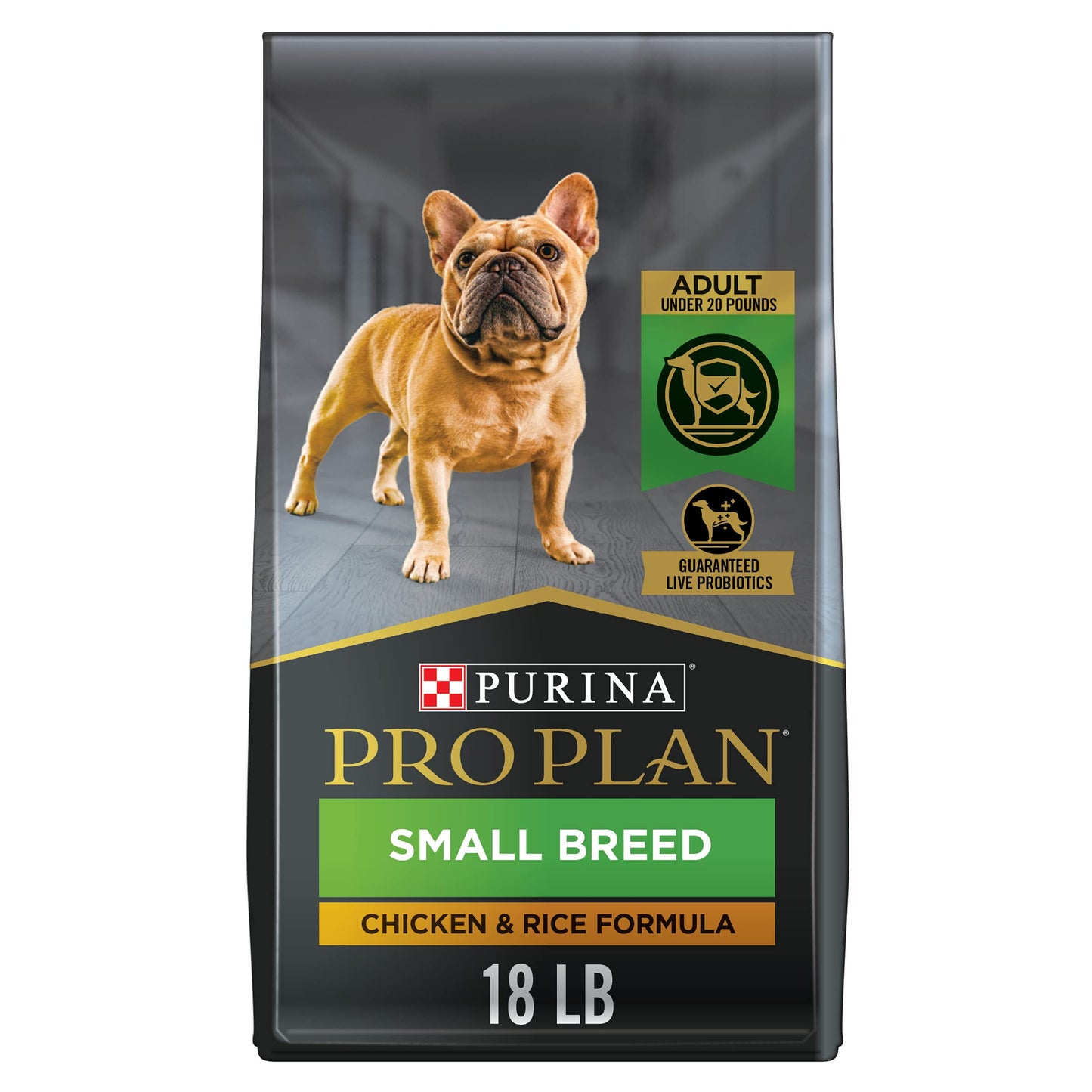 Purina Pro Plan Small Breed Dry Dog Food Chicken and Rice Formula With Guaranteed Live Probiotics - 18 lb. Bag