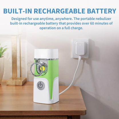 Portable Nebulizer for Adults and Kids,Rechargeable Handheld Mesh Nebulizer Machine, Travel & Home Use, Fast Relief for Breathing Problems, Ultra Quiet Auto-Cleaning
