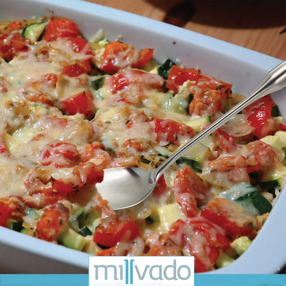 Millvado Stainless Steel Big Cooking Spoon, Kitchen Utensils and Gadgets, 15 Inch Large Spoon For for Cooking, Basting, Serving, Dishwasher Safe Metal Utensil, Durable, Solid Construction