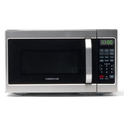 Farberware Countertop Microwave 700 Watts, 0.7 Cu. Ft. - Microwave Oven With LED Lighting and Child Lock - Perfect for Apartments and Dorms - Easy Clean Stainless Steel