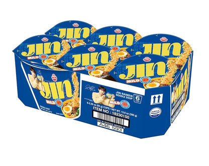 OTOKI Jin Ramen Mild, KOREAN STYLE INSTANT CUP NOODLE, Best Tasting Soup and noodles, Traditional Instant ramen noodles (65g) - 6 Pack