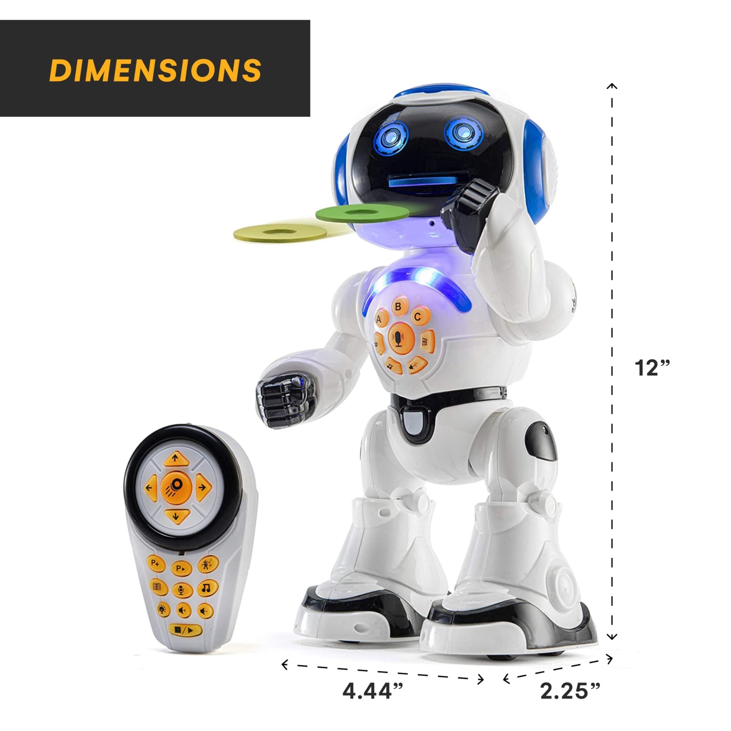 Programmable LED RC Robot Toys - Interactive 12-inch Tall Dancing and Talking Robot for Kids