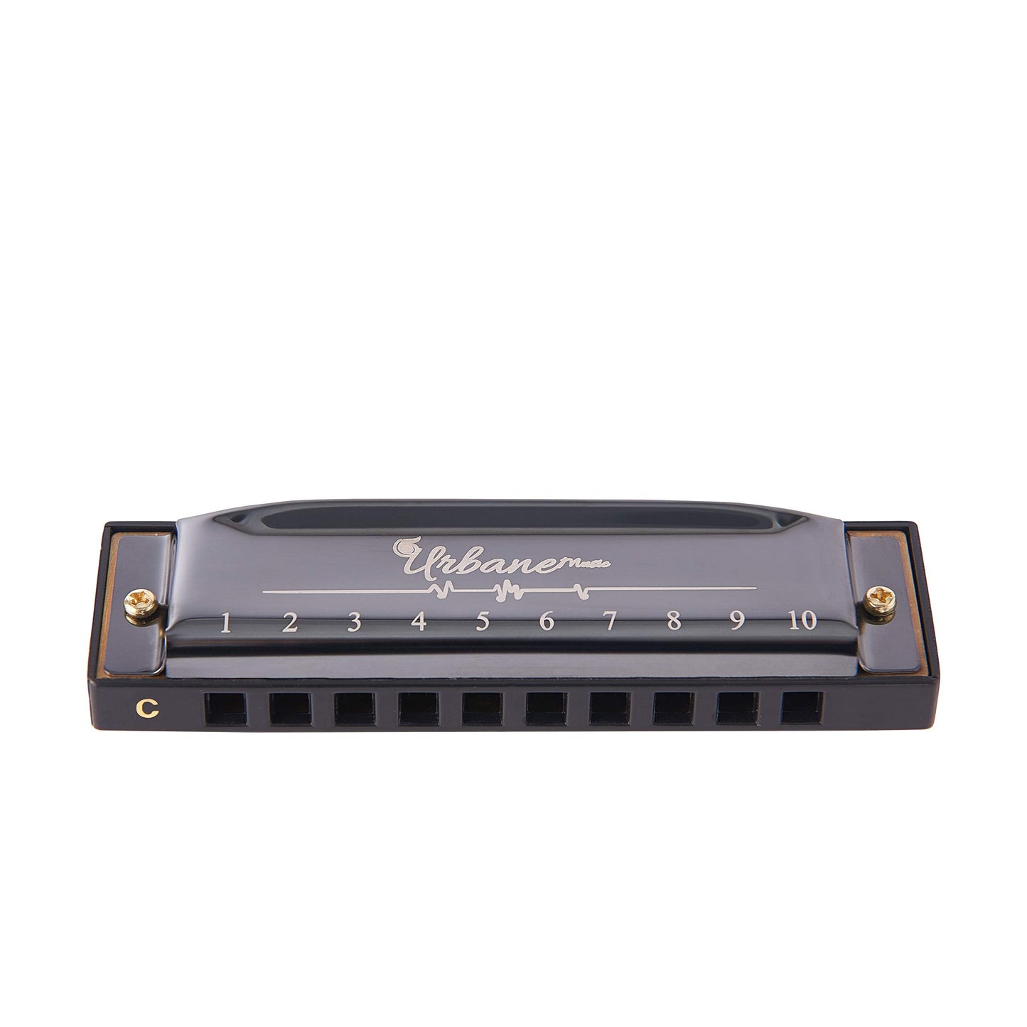 Harmonica 10 Holes 20 Tunes Mouth Organ Blues Deluxe Harmonica, Key of C for Beginner, Adults, Kids Gift, Black