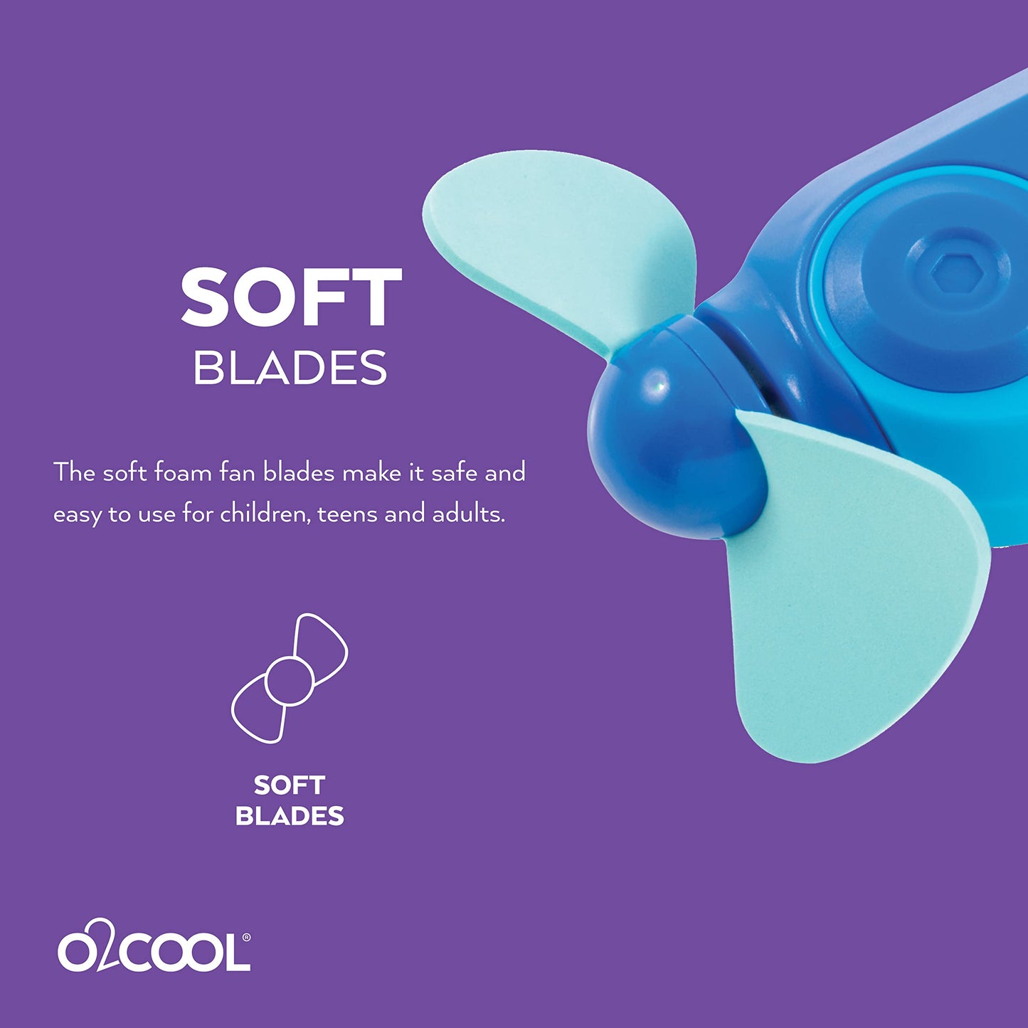 O2COOL Keychain Sport Misting Fan - Pocket Size Battery Powered Portable Handheld Fan With Carabiner Clip and Mister 2 Pack (Blue)