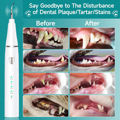 Psytpusa Dog Teeth Cleaning Kit - Dental Plaque Remover Tool, 3 Cleaning Modes, LED Light