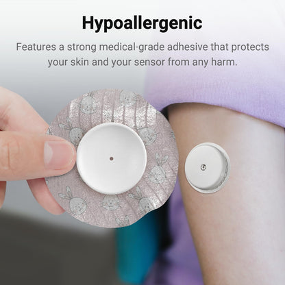 Kovoq Freestyle Libre 2 & Lingo Colorful Adhesive Patches, 2pcs Protective Hardshell Cover + 10pcs Surprise Pattern Sensor Patches,Multiple Protection for CGM Glucose Monitor