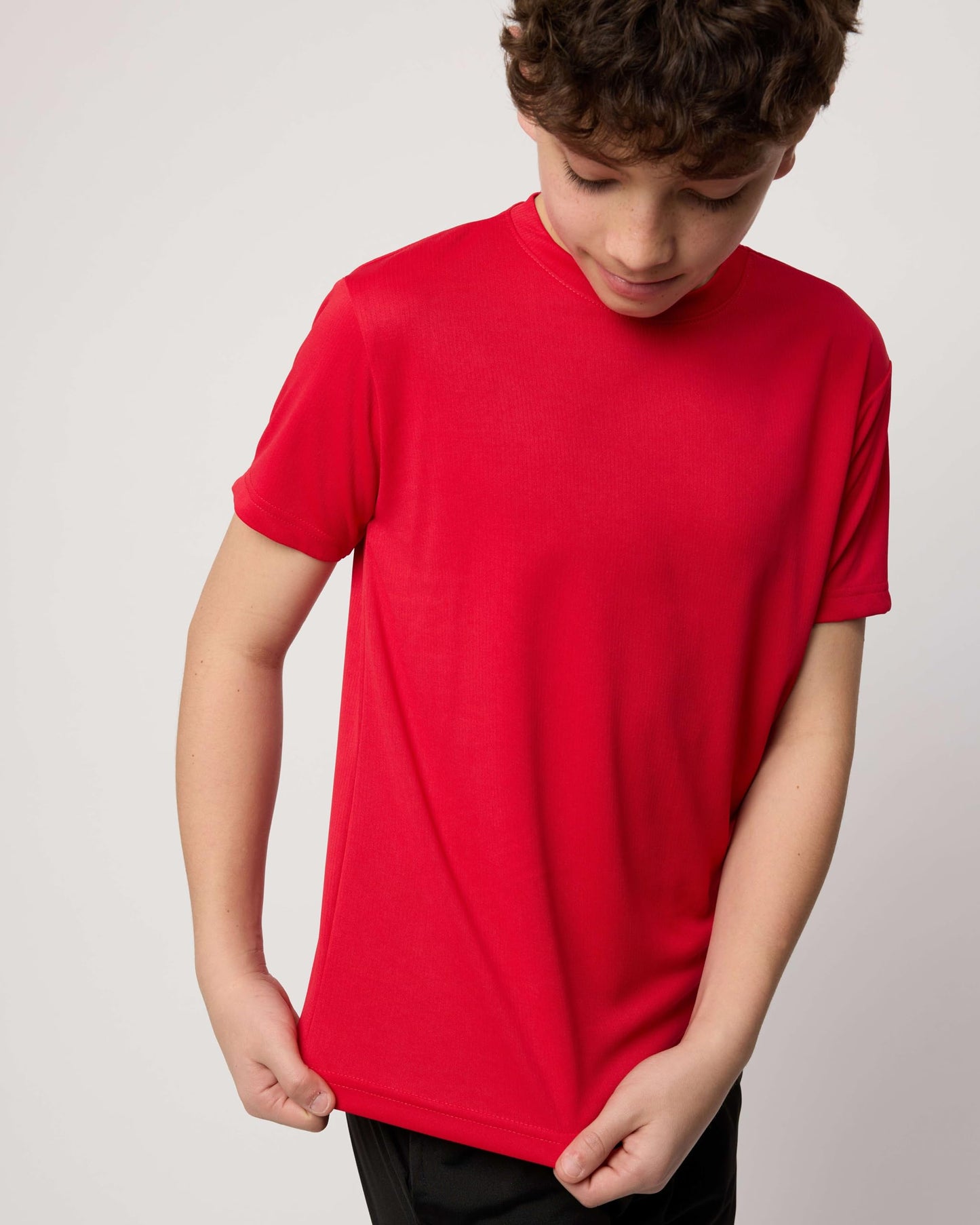 Real Essentials 5 Pack: Boy's Active Athletic Short Sleeve Performance Shirt Cooling Wicking T Shirts Activewear 6-18 Years -Set 11,XL 16-18