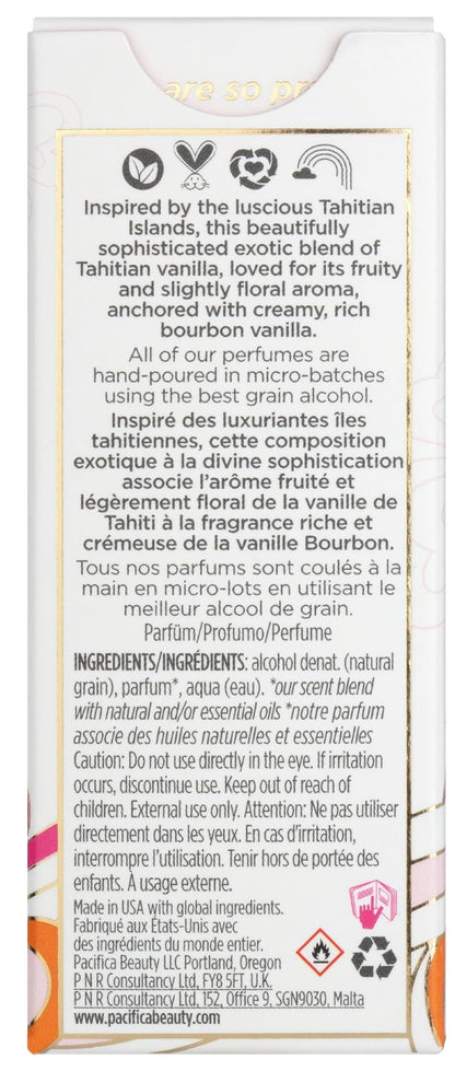 Pacifica Island Vanilla Perfume – Clean Vanilla Fragrance for Women - Warm Tropical Aroma - Long-Lasting Clean Beauty Non Toxic Scent, Vegan & Cruelty-Free, 1 oz Travel-Friendly Spray