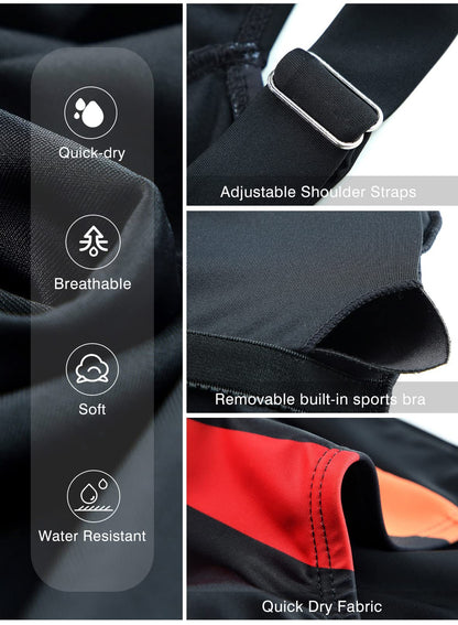 Aleumdr Womens One Piece Swimsuit Color Block Print Athletic Swimwear Bathing Suits Sport Swimsuits Black 2 X-Large