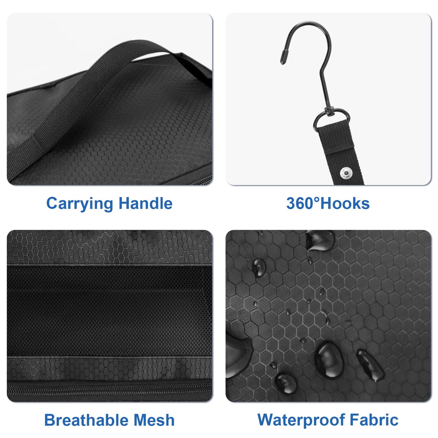 Olosar Suitcase Organizer, Travel Luggage Organizer Portable Hanging Travel Shelves Collapsible Hanging Packing Cubes for Carry on Suitcase, Black-M