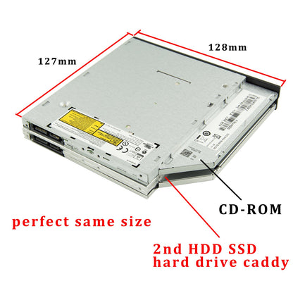HIGHFINE Universal 9.5mm SATA to SATA 2nd SSD HDD Hard Drive Caddy Adapter Tray Enclosures for DELL HP Lenovo ThinkPad ACER Gateway ASUS Sony Samsung MSI Laptop