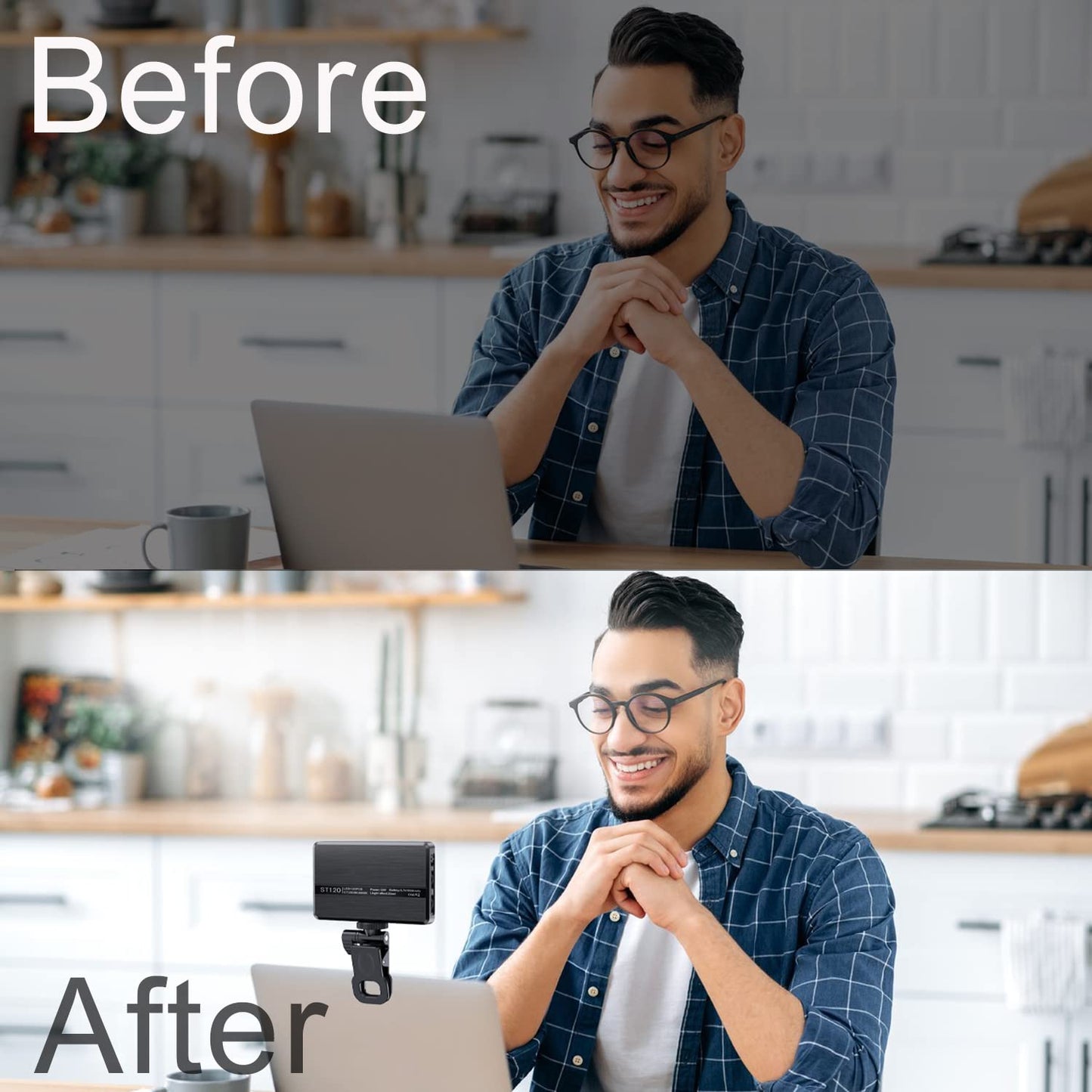 Meixitoy 120 LED Phone Light, Selfie Light for iPhone, 5000Mah Rechargeable Clip Video Light for Phone, Camera, Laptop, iPad, Adjusted 3 Lights Modes for Selfie, Video Conference, TikTok, Vlog (Black)