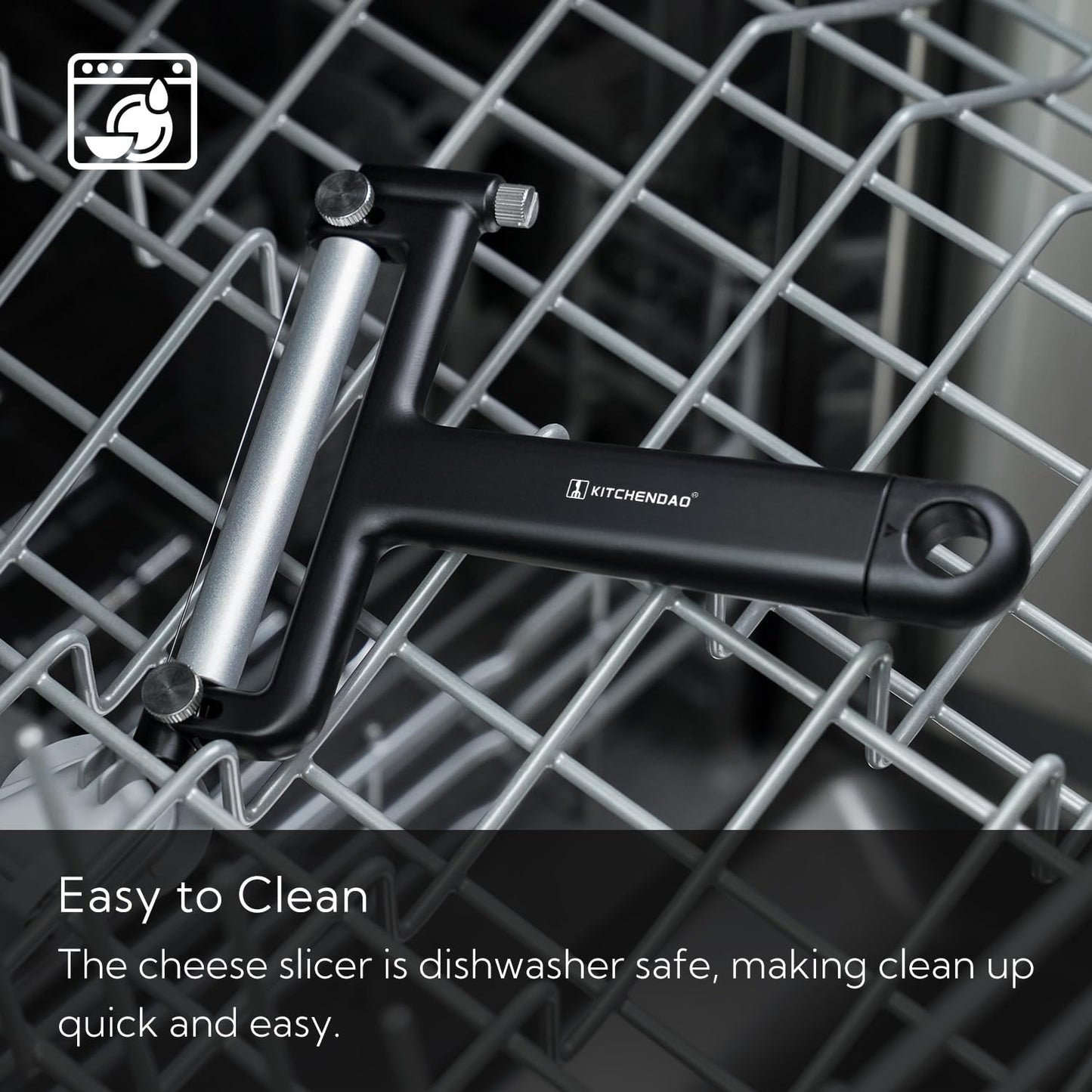 KITCHENDAO Adjustable Wire Cheese Slicer Cutter, 50% Stronger Wires with 2nd Gen Wire Fixing Mechanism, Adjustable Hand-Held Wire Cheese Cutter, Quick Replacement, Dishwasher Safe, with 3 Extra Wires