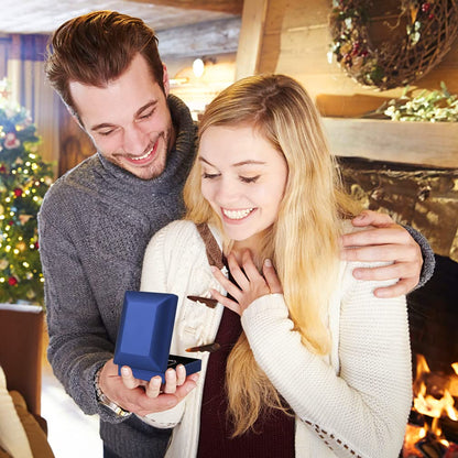 iSuperb LED Light Pendant Box Blue Necklace Display Case Jewelry Gift Box for Friend Girlfriend Mom Grandmother Wife Women