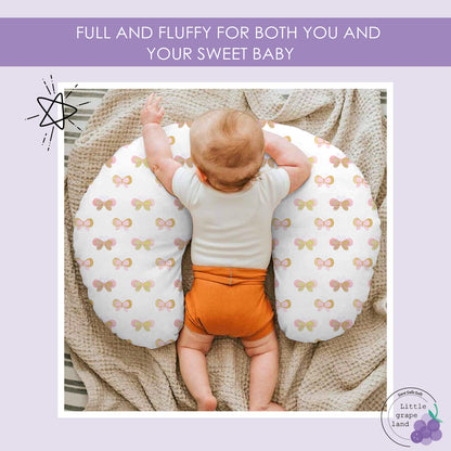 Little Grape Land Nursing Pillow, Breast Feeding Pillows for Mom, Butterfly Soft Cover with Breathable Filling, Feeding Support Pillow for 0-12 Months, Multifunctional Support Cushion for Travel