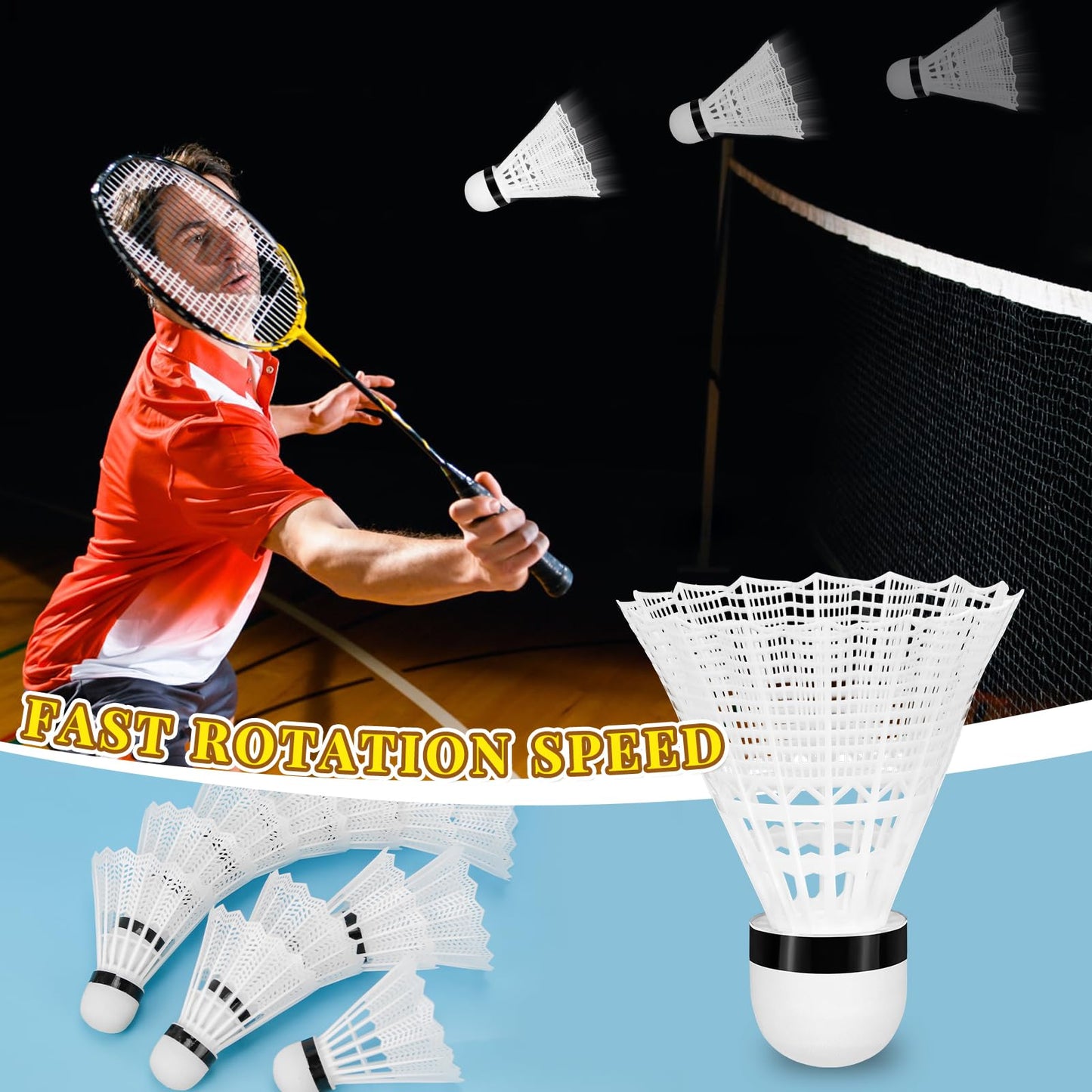 Hysagtek 12 Pcs Badminton Birdies Badminton Shuttlecocks, Shuttle Balls for Indoor Outdoor Sport Ball Training Exercise Gym Fitness Game (White)