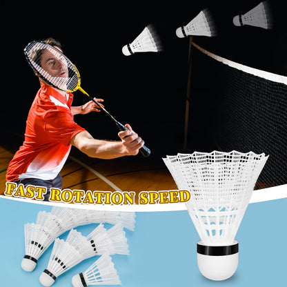 Hysagtek 12 Pcs Badminton Birdies Badminton Shuttlecocks, Shuttle Balls for Indoor Outdoor Sport Ball Training Exercise Gym Fitness Game (White)