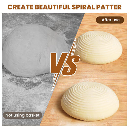 5 Inch Banneton Bread Proofing Basket Set of 6, Kikcoin Mini Sourdough Bread Baking Supplies, Small Banneton Basket Proofing Baskets for Sourdough Bread Baking