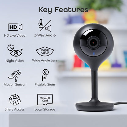 Geeni Look 1080p Indoor Security Camera – 2-Pack Full HD WiFi Indoor Camera with 2-Way Audio, Motion Detection, & Night Vision – Support for Alexa & Google Assistant