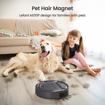 Lefant Robot Vacuum Cleaner M210 Pro,Slim,Quiet,2200Pa Suction,120 Min Self-Charging Robotic Vacuums, Freemove 3.0,WiFi/APP/Alexa,6 Cleaning Modes Ideal for Hard Floors Pet Hair Low Carpet,Gray
