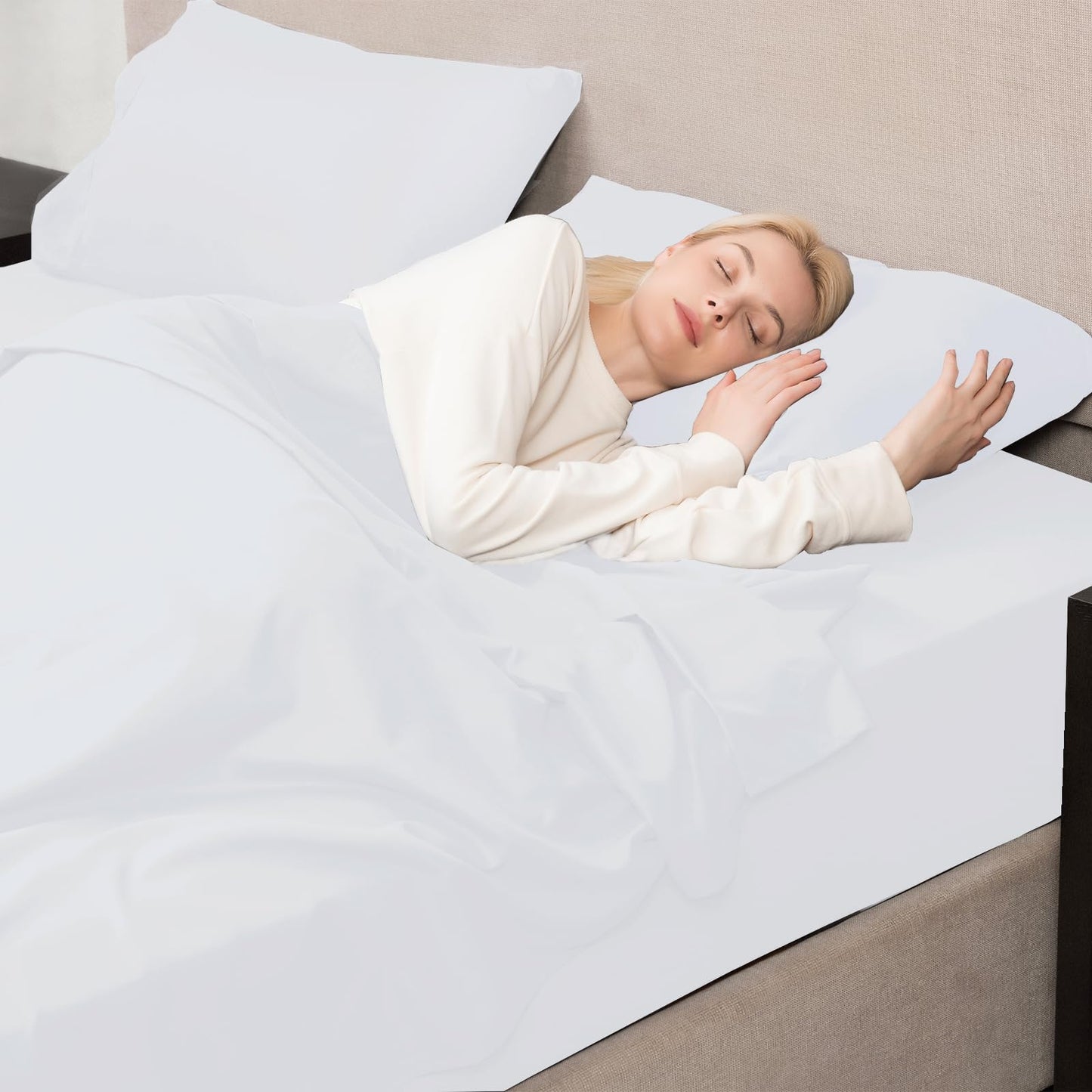 Mejoroom Full Size Sheet Sets - Hotel Luxury 1800 White Sheet - 16 Inch Deep Pocket Bed Sheets, Soft, Breathable, Wrinkle, Fade & Stain Resistant - 4 Piece (Full, White)