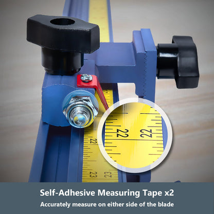 POWERTEC Miter Saw Fence for Miter Saw, Drill Press & Radial Arm Saw, Includes T Track Stop Kit, Tape Measures and T Track Fence Cap, T Track Accessories for Woodworking (71742)