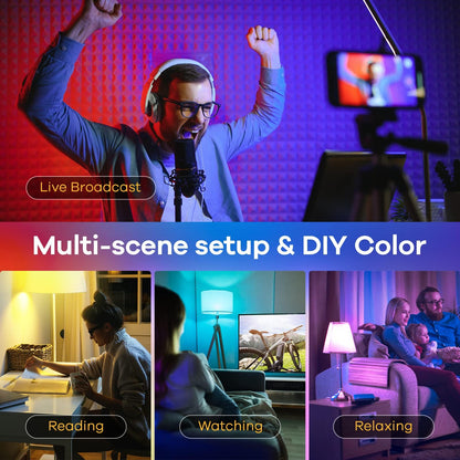 Linkind Matter Smart Light Bulb, Smart Bulbs Work with Apple Home, Siri, Alexa, Google Home, SmartThings, Color Changing Light Bulbs RGTBW Music Sync, Mood Lights, 2.4Ghz WiFi A19 E26 60W 800LM 3 Pack