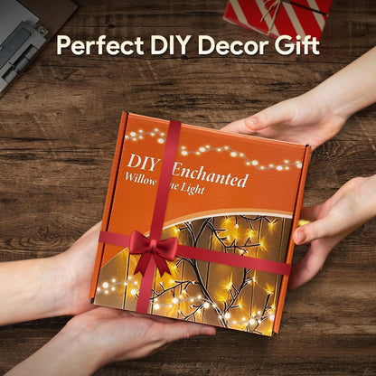 NIDISETPJAS 2Pcs Enchanted Willow Vine Lights with Remote, Christmas Swags Decorations Indoor Room Decor, 18 Branches 144 LEDs Lighted Willow Vine Lights for Walls Bedroom Home Decor