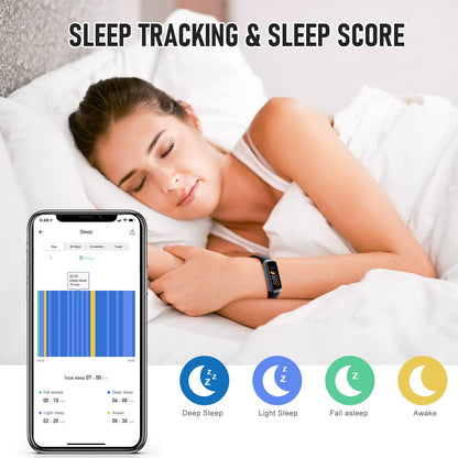 Bakoor Fitness Tracker, Blood Pressure Watch with 24/7 Heart Rate, 1.10" Step Counter Pedometer Calories Sleep Trackers, Activity Fitness Watch for Women Men