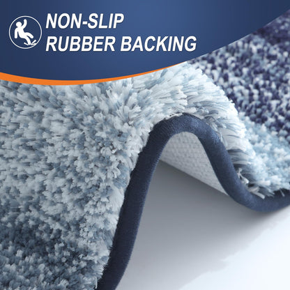 OLANLY Bathroom Rugs Mat 24x16, Extra Soft Absorbent Microfiber Bath Rugs, Rubber Backing, Quick Dry, Machine Washable Bath Mats for Bathroom Floor, Tub and Shower, Home Decor Accessories, Airy Blue