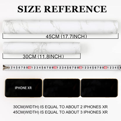 practicalWs Glossy Marble Contact Paper Granite White/Grey Kitchen Countertop Cabinets Furniture Refurbishment Wall Paper Thick Removable Wallpaper Peel and Stick Wall Decor Vinyl Wrap 11.8"x78.7"