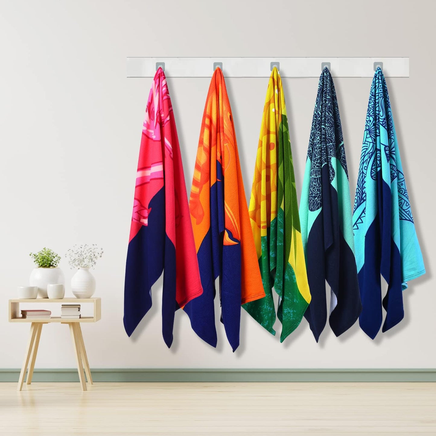 Genovega 2 Packs Oversized Beach Towel Set 36 x 72 in Large Big Pool Camping Swim Clearance Soft Towels Travel Essentials Accessories Must Haves Vacation Necessities Adult Gifts Shark Turtle