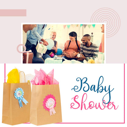 Qutuus Kraft Paper Gift Bags with Handles 8x4.5x10 25Pcs Brown Gift Bags Bulk Medium Size Small Business Bags, Party Bags, Retail Kraft Shopping Bags