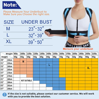 Mercase Professional Posture Corrector for Men & Women, Maximum Support Back Brace, Adjustable & Rigid for Upper Back Pain, Shoulder Relief, Spine Alignment, Stops Slouching, Large(32-39 in)