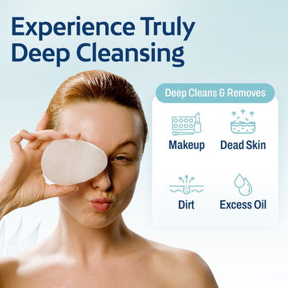 HartFelt [10 Pack] Regular Exfoliating Facial Sponge for Face - Daily Cleansing Face Scrubber - Buf Dirt Away with Puf Styled Reusable Face Pads for Removing Makeup, Dirt, and Dead Skin - Made in USA