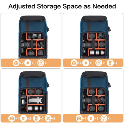 MOSISO Camera Backpack, DSLR/SLR/Mirrorless Large Men/Women Photography Camera Bag Case with 17.3 inch Laptop Compartment&Tripod Holder&Rain Cover Compatible with Canon/Nikon/Fuji/Laptop, Teal Blue