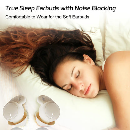 LOBKIN Sleep Headphones,Wireless Bluetooth 5.4 Noise Blocking Sleeping Headphones,Sleep Earbuds for Side Sleepers in-Ear Soft Mini Invisible Buds for Sleeping Working