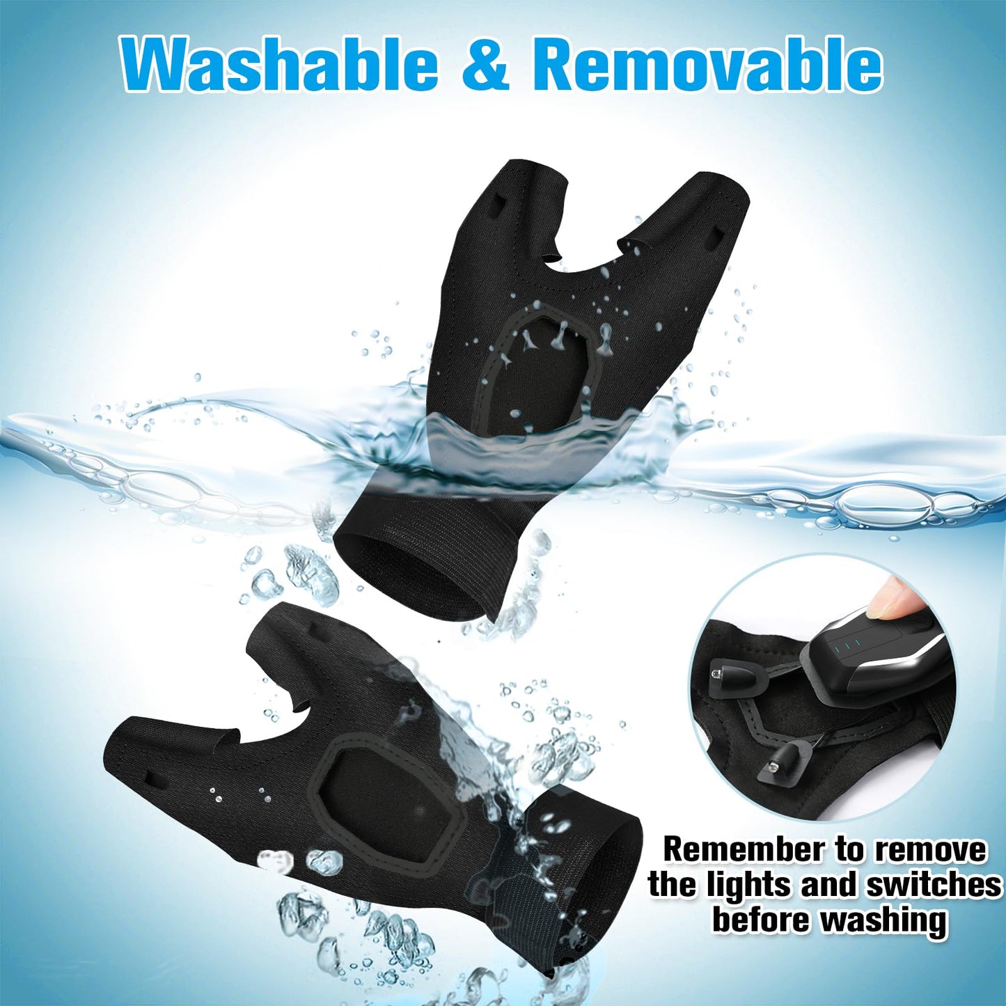 Gifts for Men, LED Flashlight Gloves, Anniversary Birthday Gifts for Men Dad Husband Him Boyfriend Husband, Camping Essentials Cool Gadgets Tools for Fishing Repairing