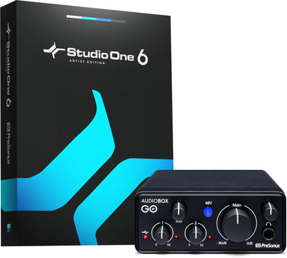 PreSonus AudioBox GO | USB-C Audio Interface for music production with Studio One DAW Recording Software, Music Tutorials, Sound Samples and Virtual Instruments