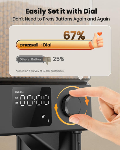 oneisall Automatic Cat Feeder for 2 Cats, 20 Cups/5L Automatic Cat Food Dispenser for Small Pets Indoor, Timed Cat Feeder for Dry Food