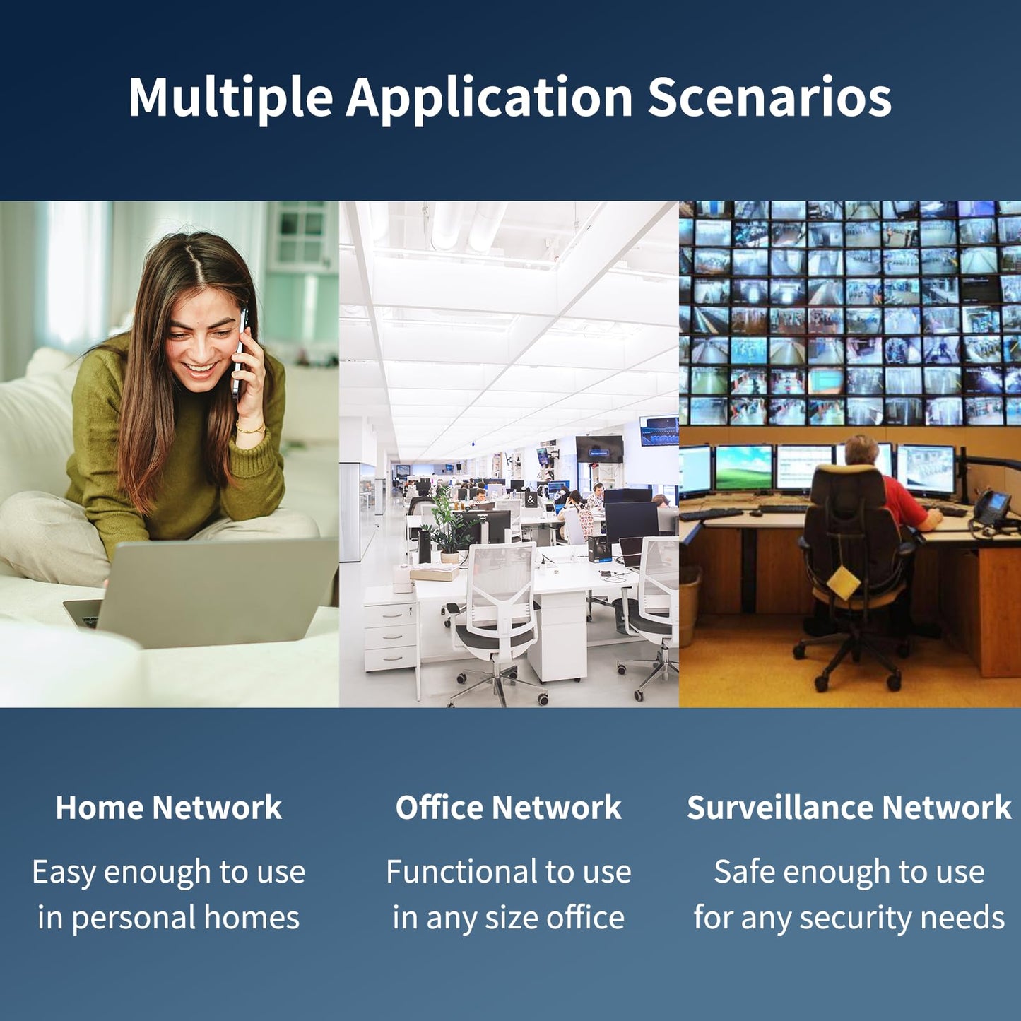19-Port Ethernet PoE Switch, 16 PoE+ Ports @240W, 2 Uplink Gigabit Ports + 1 Combo SFP Slots, Metal Plug and Play, AI Extend &Vlan, Fanless, Overload Protection