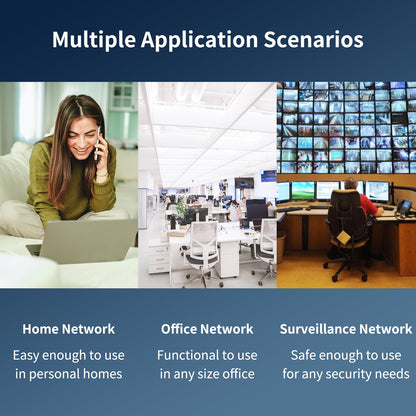 19-Port Ethernet PoE Switch, 16 PoE+ Ports @240W, 2 Uplink Gigabit Ports + 1 Combo SFP Slots, Metal Plug and Play, AI Extend &Vlan, Fanless, Overload Protection