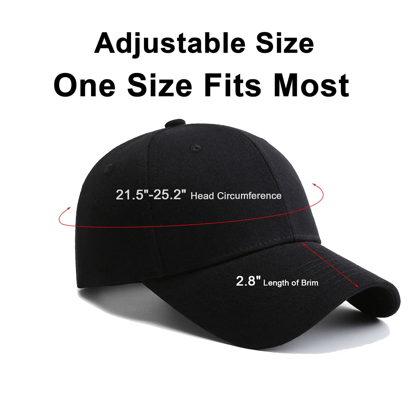 PFFY 2 Packs Baseball Cap Golf Dad Hat for Men and Women Hat Black+Grey